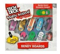 Coffret tech deck bendy boards : 10 finger skate - planches caoutchouc flexible - design exclusif - set mini skate doigt + carte
