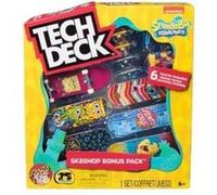 Coffret tech deck spongebob : 6 finger skates boards planches accessoires - atelier shop - set mini skate doigt et carte