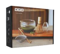 Coffret thé matcha 6 pièces en bambou et verre transparent Ogo