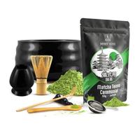 Coffret Thé Matcha Cérémoniel Bio avec bol noir fouet en bambou et accessoires