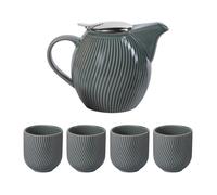 Coffret théière Mao gris 0,9L et 4 gobelets Table passion