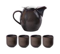 Coffret théière Mao noire 0,9L et 4 gobelets - Table Passion
