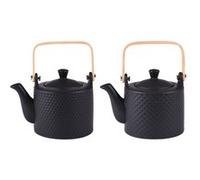 Coffret théière Snow black mat 0,8 l (1 modèle aléatoire) - Table Passion - Noir - Porcelaine Noir G