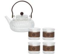 Coffret Théière Table Passion Ritua 90 vec 4 gobelets Verre Borosilicate Transparent