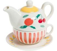 Coffret théière tea for one Fruty - Amadeus - Blanc - Porcelaine Multicolore G