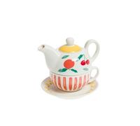 Coffret théière tea for one Fruty - Amadeus - Blanc - Porcelaine Multicolore G