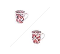Coffret tisanière avec filtre Rosalia 36 cl (lot de 2) - Trend'up - Décoré - Porcelaine