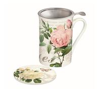 Coffret Tisanière - EASYLIFE - Jardin Botanique - Porcelaine - Filtre Inox - 300 ml