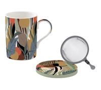 Coffret Tisanière - EASYLIFE - Kilimanjaro - Porcelaine - Filtre Inox - 300 ml