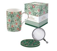 Easylife - COFFRET TISANIERE EN PORCELAINE FILTRE INOX FLORAL FANTASY - EASYLIFE