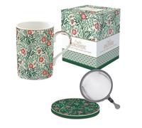 Easylife - COFFRET TISANIERE EN PORCELAINE FILTRE INOX FLORAL FANTASY - EASYLIFE
