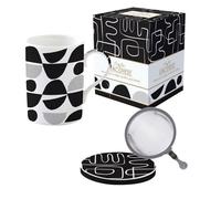 COFFRET TISANIERE EN PORCELAINE FILTRE INOX GRAFFITI - EASYLIFE