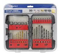 Coffret Tivoly 30 pièces perçage métaux béton bois + vissage