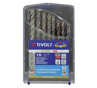 Tivoly Coffret 19 forets métaux DIN 338 TBX HSS Cobalt 5% revêtus Ø 1 à 10 mm