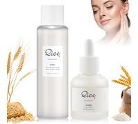 Coffret Tonique Essentiel Riz Pur, Tonique Riz et Sérum Essence Riz, Tonique Visage Hydratant et Revitalisant à l'Extrait de Riz, pour Tous Types de Peau, 140 ml/30 ml