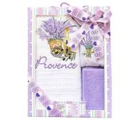 Coffret Torchon Coton nid d'abeille Blanc et Savon Lavande et Sachet de Lavande