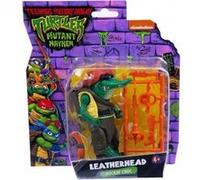Coffret tortues ninja : crocodile leatherhead + accessoires - figurine 12 cm - turtle - set personnage tmnt + 1 carte tigre - nouveauté