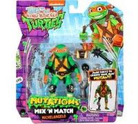 Coffret tortues ninja : michelangelo + accessoires - figurine 12 cm - turtle - set personnage mutations mix'n match tmnt + carte tigre