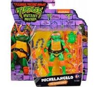 Coffret tortues ninja : michelangelo + accessoires - figurine 12 cm - turtle - set personnage tmnt + 1 carte tigre - nouveauté