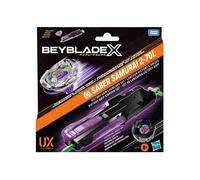 cavernedesjouets Coffret toupie - pour Beyblade x Pack Saber Samurai 2-70l - Set toupie + Lanceur Lanceur Victory à Prise - Type Attaque + 1 Carte