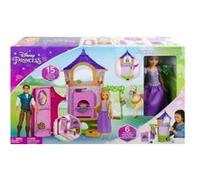 Coffret Grande Tour de Raiponce - Poupée Mannequin Disney Princesse Raiponce - 15 Pieces - Set Jouet Fille Et Une Carte Animal