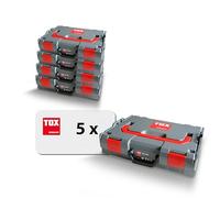 Coffret TOX L-BOXX en kit, empilable et encliquetable avec le système L-BOXX, 8 compartiments pour petites pièces, rangement clair pour chevilles et vis, kit de 5 pièces, 094909152