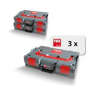 Coffret TOX L-BOXX en lot, empilable et encliquetable avec le système L-BOXX, 8 compartiments pour petites pièces, rangement clair pour chevilles et vis, lot de 3 pièces, 094909151