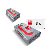 Coffret TOX L-BOXX Mini en lot, empilable et encliquetable avec le système L-BOXX, divisible en 6 compartiments, rangement clair pour chevilles et vis, lot de 3 pièces, 094909147