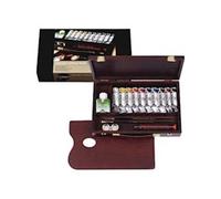 Royal Talens Rembrandt – Set peinture acrylique, coffret bois luxe, 10 tubes 40 ml + pinceaux