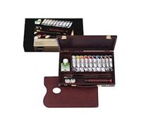 Royal Talens Rembrandt – Set peinture acrylique, coffret bois luxe, 10 tubes 40 ml + pinceaux