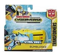 Coffret transformers cyberverse bumblebee : voiture jaune string shot 11 cm - set robot transformable et 1 carte offerte - nouveaute Jaune