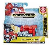 Coffret transformers cyberverse : camion optimus prime 10 cm - set robot transformable energon axe attack + 1 carte offerte - nouveaute