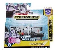 Coffret transformers cyberverse : char megatron 12 cm - set robot transformable fusion mega shot et 1 carte offerte - nouveaute