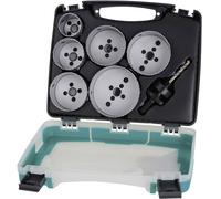 Wolfcraft Coffret trépans 5423000 Électricité – Diamètres 40, 54, 65, 68, 74, 86 mm – 8 pièces