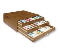 Coffret Trésor en Bois Madeira Polyneon - 180 Couleurs Brillantes pour la Broderie Machine(...) - Marron Marron G