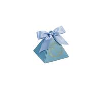 Coffret triangulaire de mariage, fiançailles joyeuses, mariés, rose, rouge, bleu, trois options, emballage raffiné, boîte à bonbons(Blue,10pcs)