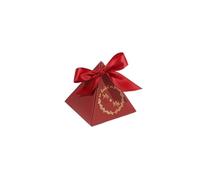 Coffret triangulaire de mariage, fiançailles joyeuses, mariés, rose, rouge, bleu, trois options, emballage raffiné, boîte à bonbons(Burgundy,10pcs)