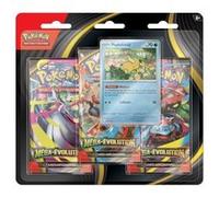Coffret tripack pokemon me01 méga evolution : 3 boosters de 10 cartes a collectionner francaise + carte psykokwak
