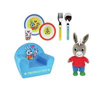 COFFRET TROTRO (Assiette, Bol, Verre, Couverts, Peluche 27cm, Fauteuil club)