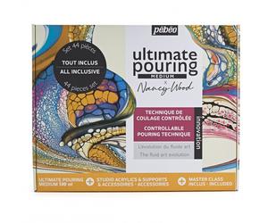 Coffret - Ultimate Pouring Medium - Pébéo - Peinture acrylique - Set d'équipemen