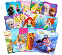 Coffret ultime de livres cartonn s Disney La Reine des Neiges Pixar Princesse ~ Le lot comprend 12 livres pour tout-petits avec Elsa, Ariel, Aladdin,