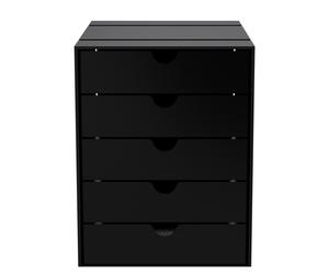 Coffret USM Haller Inos K1 C4 avec 5 plateaux fermés - Bureau à domicile - USM HALLER QS K1 GRAPHITSCHWAR