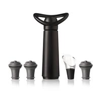 Coffret Vacuvin Pompe À Vide Noire 3 Bouchons 1 Anti-Goutte