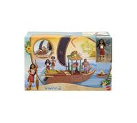 Coffret Vaiana : 2 Pirogue flottante + Poupée Vaiana + 10 accessoires - Poupée Mannequin - Disney Princesse Jouet Fille + Carte