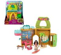 Disney Vaiana Histoires à empiler Coffret de maison de poupée avec une petite poupée Vaiana, 1 ami animal et 9 accessoires, inspiré du film Disney
