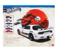 Hot Wheels Coffret Rues du Japon avec 6 véhicules japonais en métal moulé, à l’échelle 1/64 et à la décoration raffinée (les modèles peuvent varier), JLB23