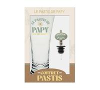 COFFRET VERRE BEC VERSEUR LE PASTIS DE PAPY Transparent