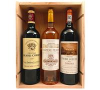 Coffret Vieux Millésimes Bordeaux - 1 Grand Cru Classé de Saint-Emilion 2007 + 1 Grand Cru Classé de Sauternes 2009 + 1 Cru Bourgeois Margaux 2011