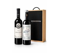 Coffret Vin Rouge Espagnol Premium avec Caisse en Bois - Emilio Moro Ribera del Duero & Lomas del Marqués Rioja Crianza -MySecretWine-
