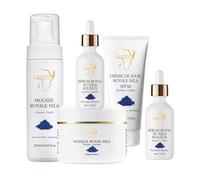 Coffret Visage Royal Nila, 5 Produits de Soin avec Sérum, Mousse Nettoyante, Masque, Crème SPF30, Rituel Complet pour Teint Éclatant + SAVON VISAGE NILA OFFERT